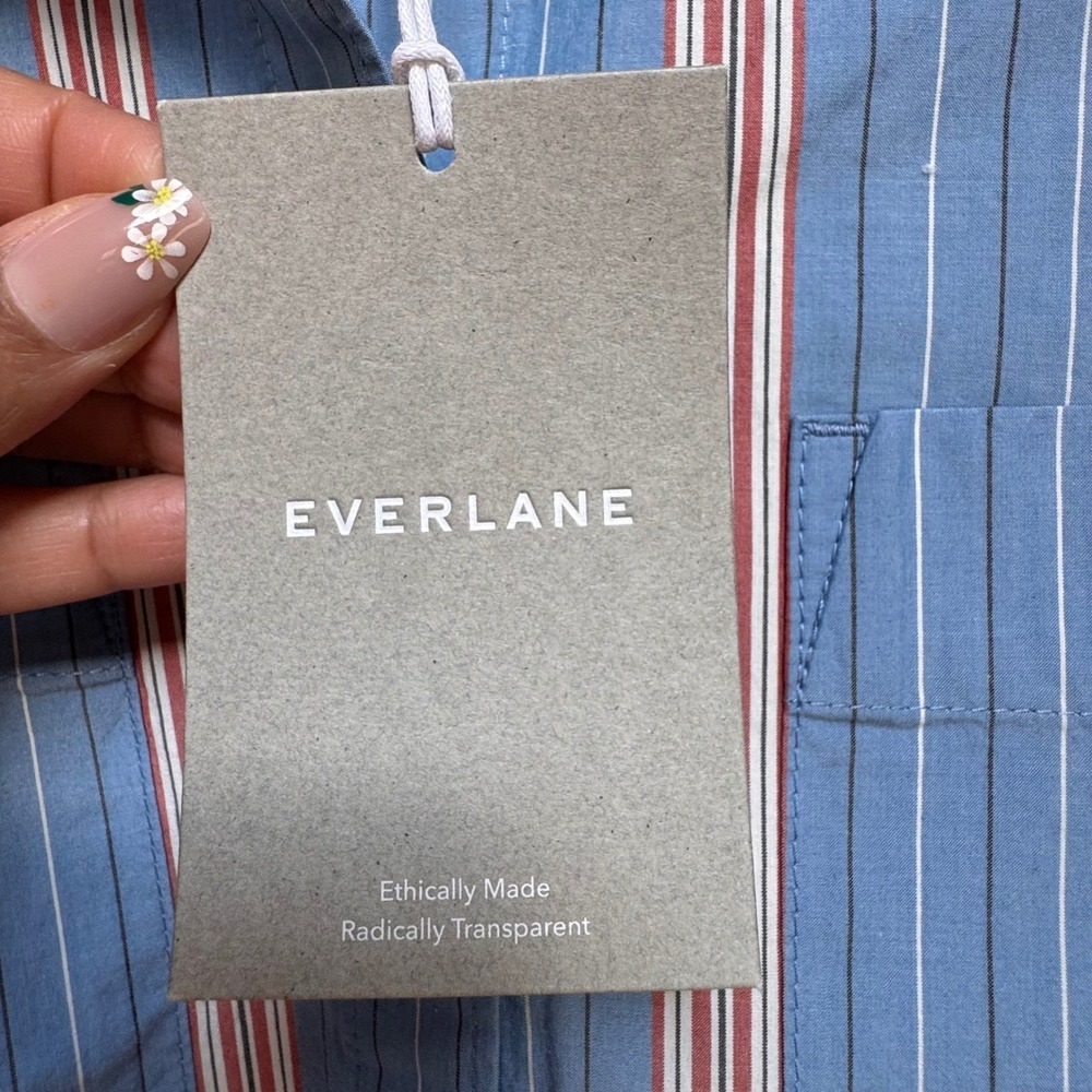 NWT Everlane Midi Cotton Shirt Dress XXS Sustainable Coastal Boho Minimalist - Picture 7 of 10